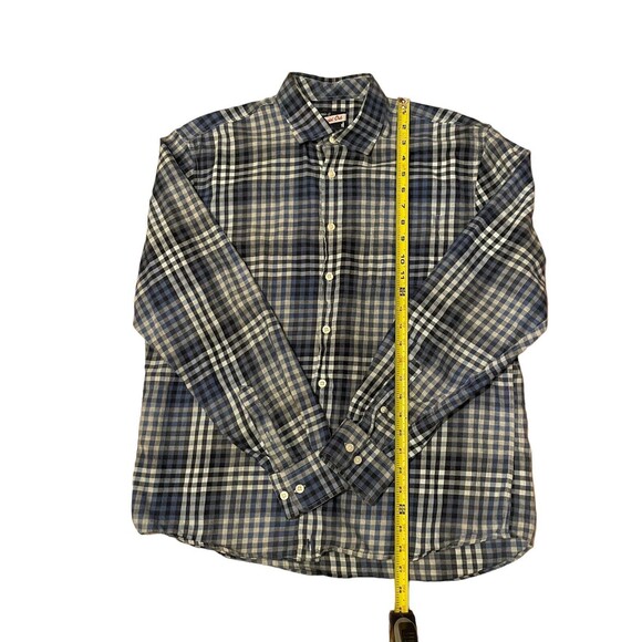 Johnnie-O Hangin' Out Wake Blue Plaid Button Down Shirt Mens Large 100% Cotton - Picture 3 of 6